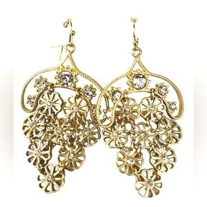 GOLDTONE DAISY STATEMENT EARRINGS #242